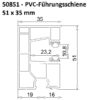 EXTE 50851 - PVC-MINI-Führungsschiene 35 x 51 mm