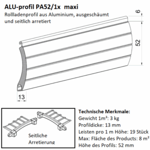 Alternative view of ALU Maxi-Rolladenpanzer- 52mm
